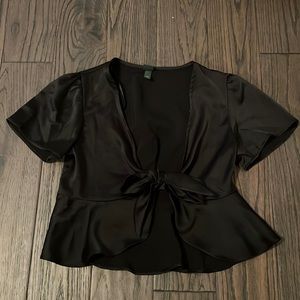 Black Low Cut Blouse